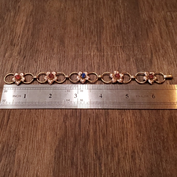 Vintage 12K Gold filled Rose Gold floral bracelet - Picture 3 of 4